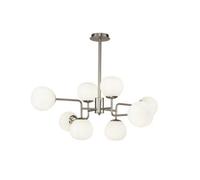 Luminosa Lighting Luminosa Erich Globe Ceiling Pendant Lamp Nickel, 8 Light, E14