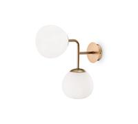 Luminosa Lighting Luminosa Erich Modern Globe Wall Lights Gold 2Xe14 White Shade