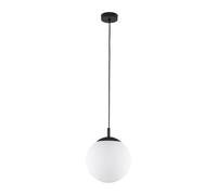 Luminosa Lighting Luminosa Esme 30Cm Globe Pendant Ceiling Light Black, Opal Glass 1Xe27