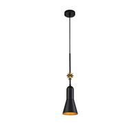 Luminosa Lighting Luminosa Etoile Dome Pendant Ceiling Light, Matte Black And Gold Leaf