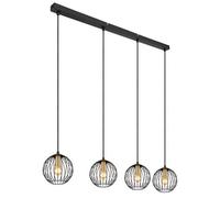 Luminosa Lighting Luminosa Eusebius Bar Pendant Ceiling Light Black 4X E14