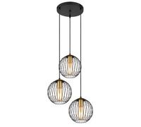Luminosa Lighting Luminosa Eusebius Cluster Pendant Ceiling Light Black 3X E27