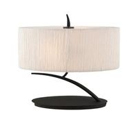 Luminosa Lighting Luminosa Eve Table Lamp 2 Light E27 Small, Anthracite With White Oval Shade