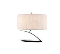 Luminosa Lighting Luminosa Eve Table Lamp 2 Light E27 Small, Polished Chrome With White Oval Shade