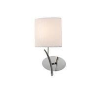 Luminosa Lighting Luminosa Eve Wall Lamp Switched 1 Light E27, Polished Chrome With White Oval Shade