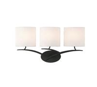 Luminosa Lighting Luminosa Eve Wall Lamp Switched 3 Light E27, Anthracite With White Oval Shades