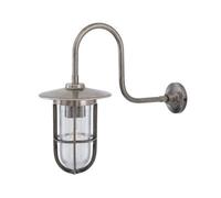 Luminosa Lighting Luminosa Fabo Outdoor Wall Light, Antique Silver, Crackled Glass, Ip65