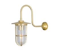 Luminosa Lighting Luminosa Fabo Outdoor Wall Light, Polished Brass, Crackled Glass, Ip65