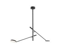 Luminosa Lighting Luminosa Fad Modern 2 Arm Integrated Led Semi Flush Ceiling Light Black 3000K 800Lm