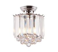 Luminosa Lighting Luminosa Fargo 2 Light Flush Ceiling Light Chrome, Clear Acrylic, E14