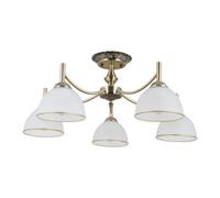 Luminosa Lighting Luminosa Fener Multi Arm Semi Flush Ceiling Lamp Antique Brass 5Xe27