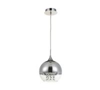 Luminosa Lighting Luminosa Fermi Dome Ceiling Pendant Lamp Nickel & Crystal, 1 Light, E27