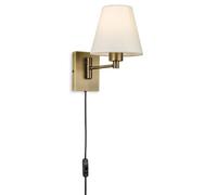 Luminosa Lighting Luminosa Firstlight Plug-In Wall Light Switched Bronze With Cream Shade 1Xe27