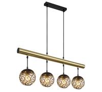 Luminosa Lighting Luminosa Fitz Bar Pendant Ceiling Light Matt Black 4X E27