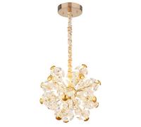 Luminosa Lighting Luminosa Floriella Pendant Ceiling Light Gold Colors Crystals Clear Glass Shade Led 3000K