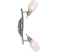 Luminosa Lighting Luminosa Florita Twin Ceiling Spotlight Chrome Opal Glass Shade 2X E14