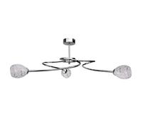 Luminosa Lighting Luminosa Flower Multi Arm Semi Flush Ceiling Light Silver, 63Cm, 3X E27