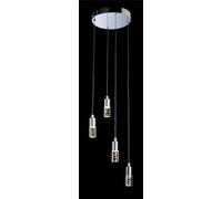 Luminosa Lighting Luminosa Focus Led 4 Light Cluster Pendant Chrome, Clear Acrylic Bubble Shade