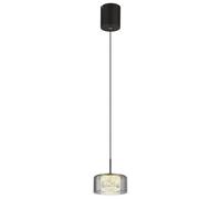 Luminosa Lighting Luminosa Fogsy Slim Pendant Ceiling Light Matt Black Smoke Glass Shade Led 4000K
