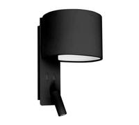 Luminosa Lighting Luminosa Fold Wall Light Black With Shade 1X E27 With Reading Light 3W