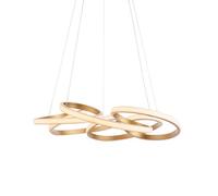 Luminosa Lighting Luminosa Forli Single Pendant Ceiling Lamp, Satin Gold Paint, White