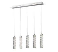 Luminosa Lighting Luminosa Galaxy Ceiling Pendant 5 Drop 15W Led 4000K Polished Chrome, Crystal