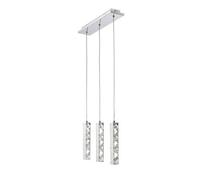 Luminosa Lighting Luminosa Galaxy Linear Pendant 3 Drop Led 6000K 3 X 3W Polished Chrome, Crystal