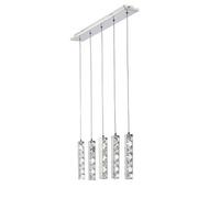 Luminosa Lighting Luminosa Galaxy Linear Pendant 5 Drop 15W Led 6000K Polished Chrome, Crystal