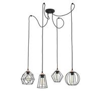 TK Lighting Galaxy pendant light with four cage lampshades