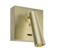 Leds-C4 Gamma - LED Wall Reading Light Satin Gold 179lm 2700K