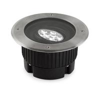 Netlighting Gea Power Led 9 Light Round Recessed Floor Light Stainless Steel Ais