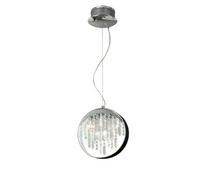 Luminosa Lighting Luminosa Geo Pendant Black Shade 7 Light G4 Polished Chrome/crystal, Not Led/cfl Compatible