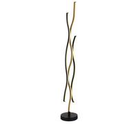 Luminosa Lighting Luminosa Geronimo Led Integrated Floor Lamp Matt Black, Wood Effect 3X Led 3000K