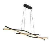 Globo Lighting Geronimo Pendant Ceiling -Light Matt -Black Wood Effect 3x LED 30
