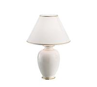 austrolux Giardino Avorio table lamp in white/gold, Ø 30 cm