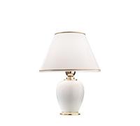 Luminosa Lighting Luminosa Giardino Lifestyle Fabric Tapered Shade Table Light Polished Ivory, 1X E27