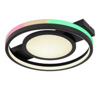 Luminosa Lighting Luminosa Gisell Integrated Led Semi Flush Ceiling Light Matt Black Led Dimmable 3000-6500K Remote Control