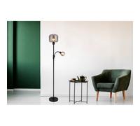 Luminosa Lighting Luminosa Giuseppe Mother & Child Lamp Matt Black Smoke Glass Shade 1X E27