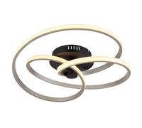 Luminosa Lighting Luminosa Glyxar Silver Integrated Led Semi Flush Ceiling Light Matt Black Led 3000K