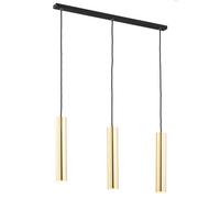 Netlighting Gomera Plus Bar Pendant Ceiling 3 Light Brass Steel Black Structure in Gold Netlighting Gold