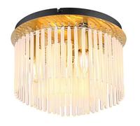 Luminosa Lighting Luminosa Gorley Ceiling Light Gold Colours Matt Opal Glass Shade 5X E14