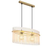Luminosa Lighting Luminosa Gorley Pendant Ceiling Light Gold Colours Matt Opal Glass Shade 2X E27