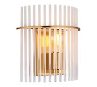 Luminosa Lighting Luminosa Gorley Wall Lamp Gold Colours Matt Opal Glass Shade 1X E27