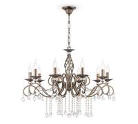 Luminosa Lighting Luminosa Grace Chandelier Brass & Crystal, 10 Light, E14