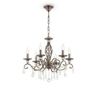 Maytoni Grace chandelier 6-bulb brass/white