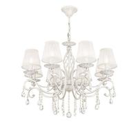 Luminosa Lighting Luminosa Grace Chandelier White With Gold & Crystal, With Shades, 8 Light, E14
