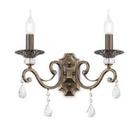 Luminosa Lighting Luminosa Grace Wall Candle Lamp Brass & Crystal, 2 Light, E14