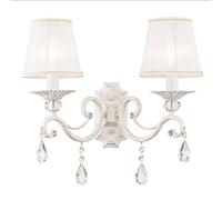 Luminosa Lighting Luminosa Grace Wall Candle Lamp White With Gold & Crystal, 2 Light, E14