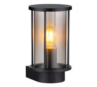 Luminosa Lighting Luminosa Gracey Outdoor Wall Lantern Matt Black Ip54 Smoke Glass Shade 1X E27