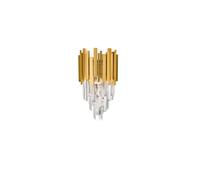 Luminosa Lighting Luminosa Grane 2 Light Pendant Ceiling Light Gold Metal, Crystal Led E14